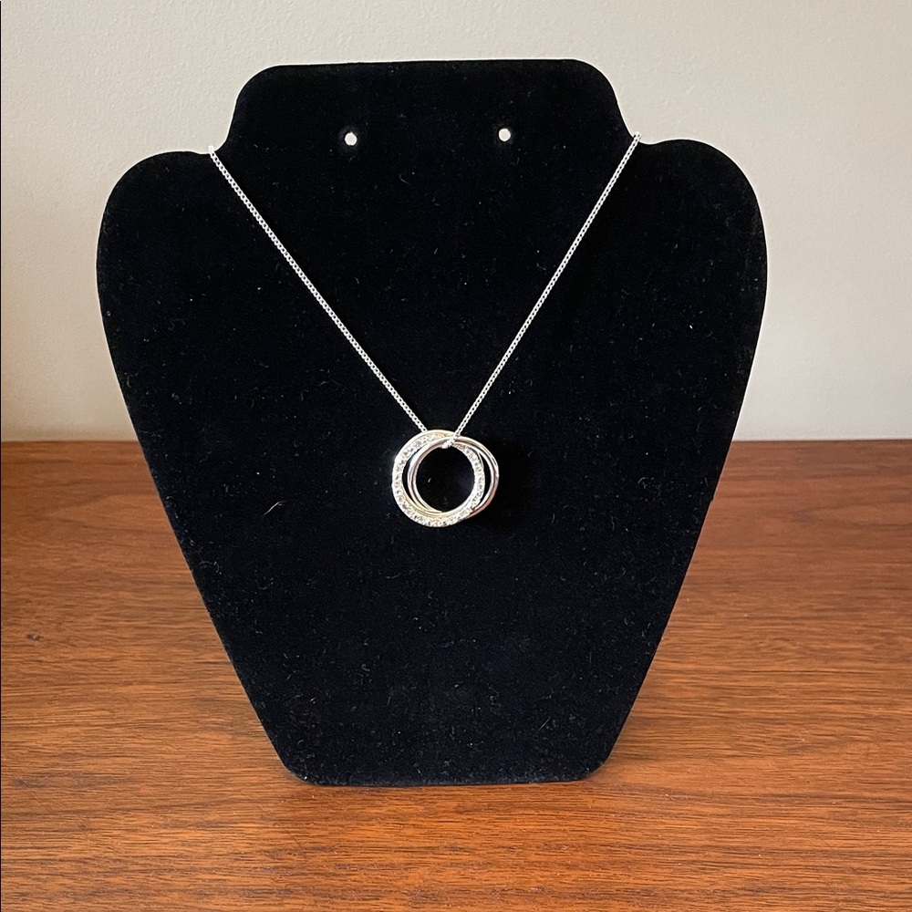 Silver Necklace with Interlocking Circles